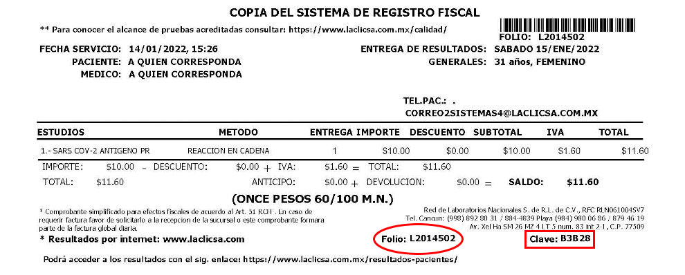 Se ubican en la parte inferior derecha  de la orden de servicio